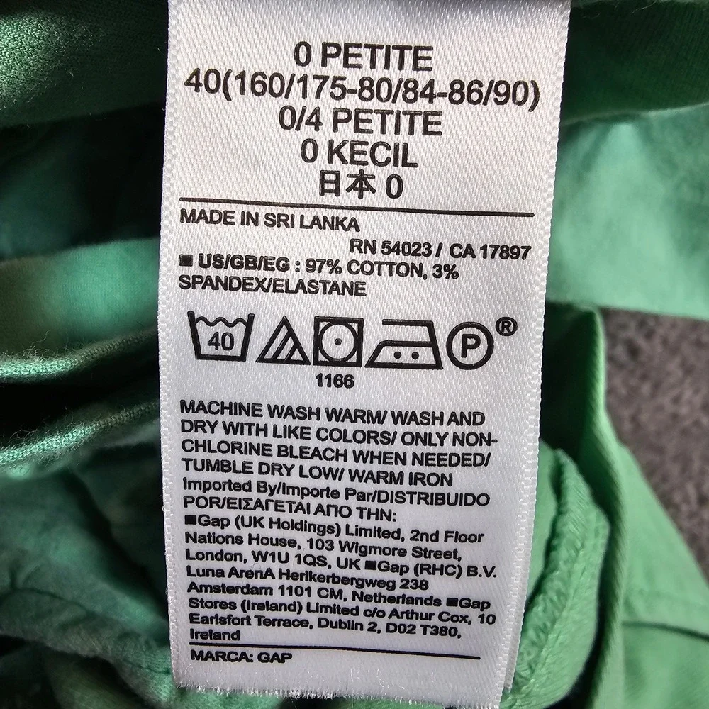 Gap HR Pleated Khaki Shorts Mineral Green 0 Petite 0P Stretch Waistband